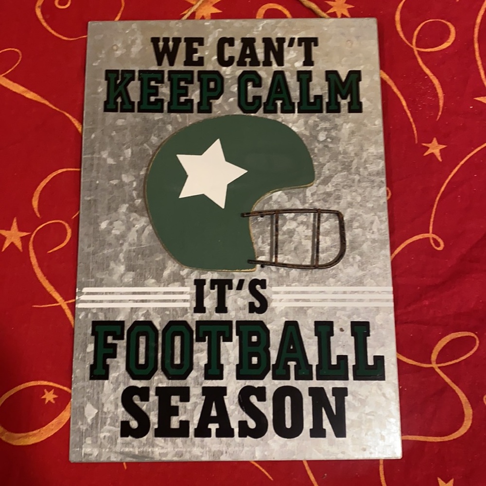 NWT “We Can’t Keep Calm It’s Football Season”, Room & Retreat Wall art, green